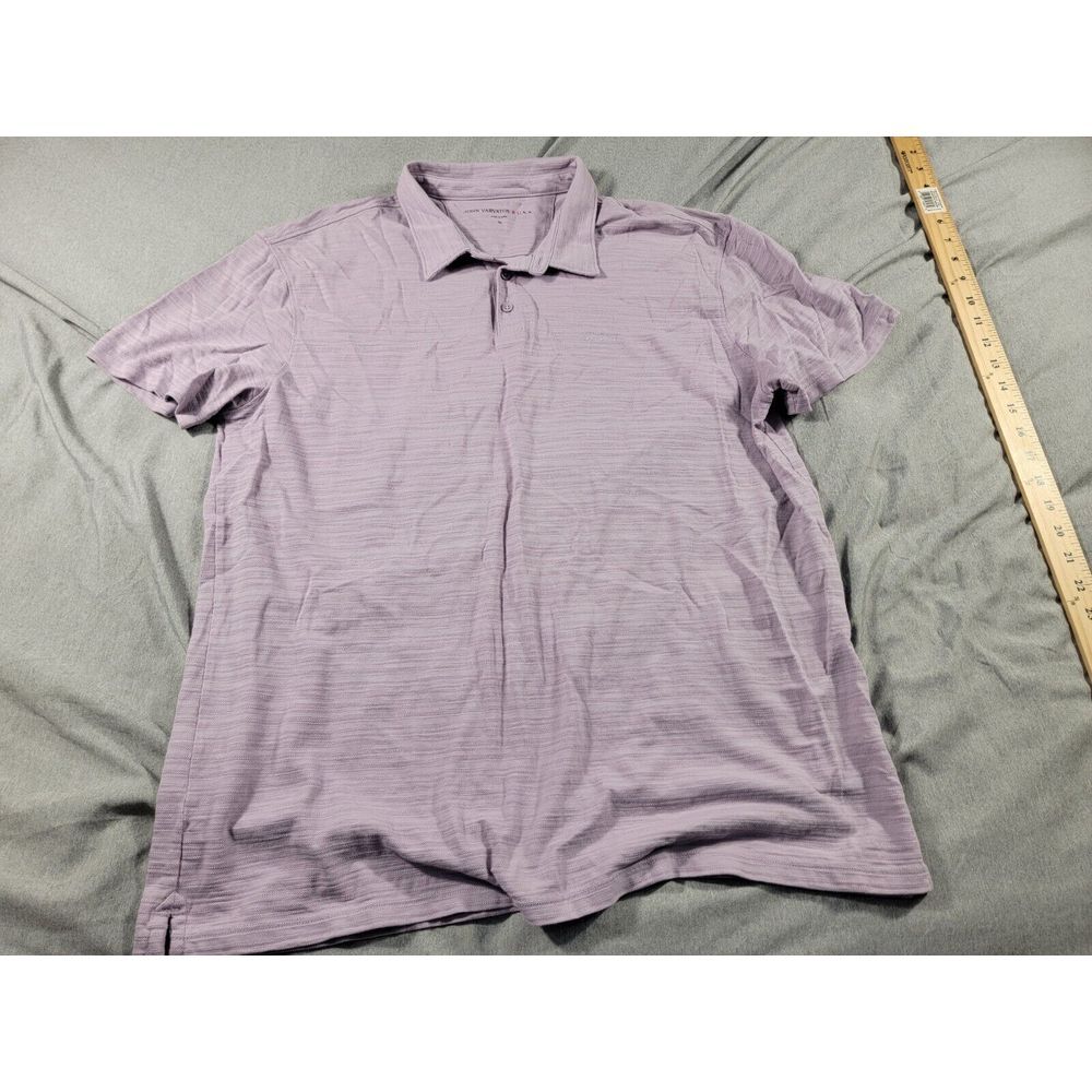 John Varvatos Star USA Textured Polo Shirt Lavender Men's Size XL Short Sleeve